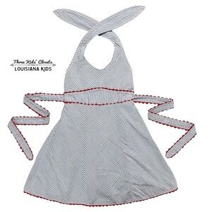 CachCach 5Y Blue Seersucker Halter Dress